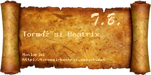 Tormási Beatrix névjegykártya